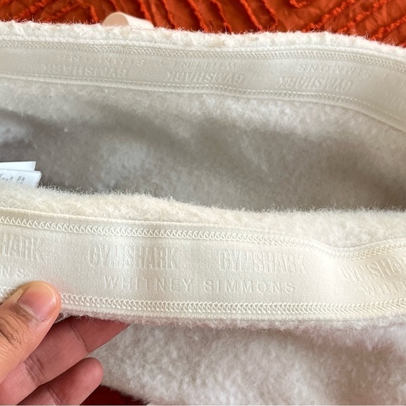 Gymshark Whitney Eyelash Knit Bandeau White Cream Size Small Athleisure Lounge - Picture 6 of 9